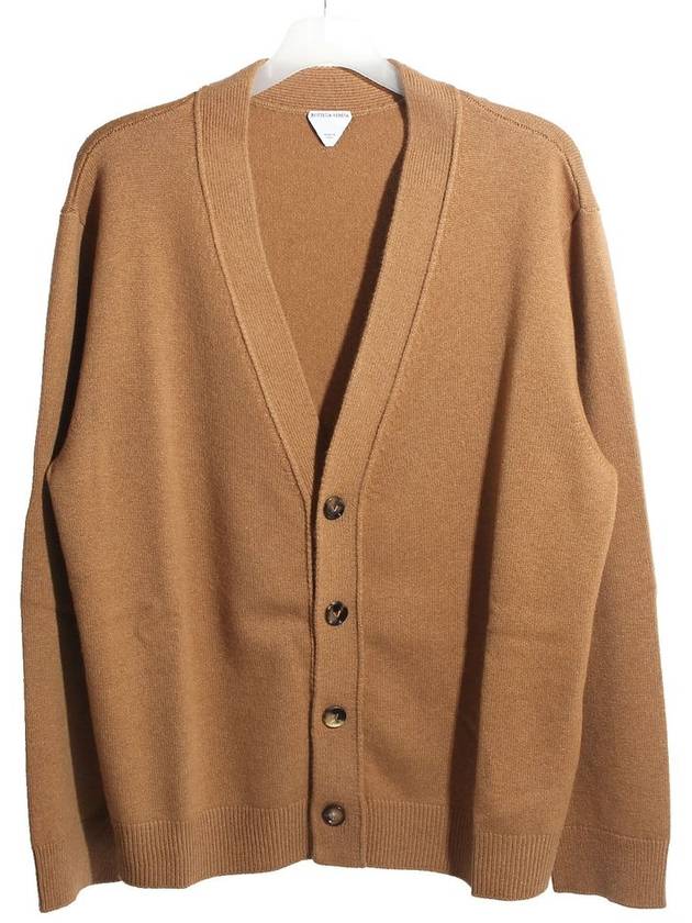 V Neck Cashmere Cardigan Brown - BOTTEGA VENETA - BALAAN 3