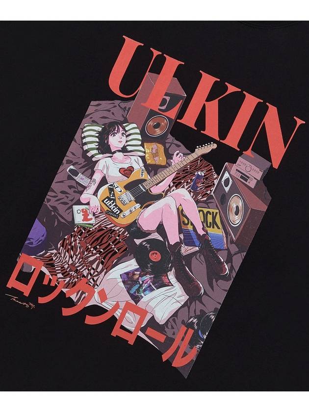 Artist Print Rock & Roll Short Sleeve T-Shirt Black - ULKIN - BALAAN 5