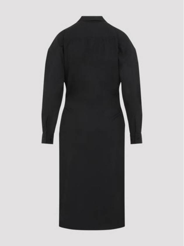 Straight Collar Twisted Long Dress Black - LEMAIRE - BALAAN 3