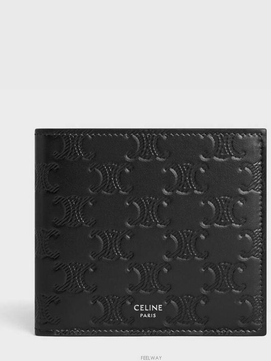 Two fold wallet Triomphe embossing calfskin black men s ring 10C873FQB 38SI - CELINE - BALAAN 2