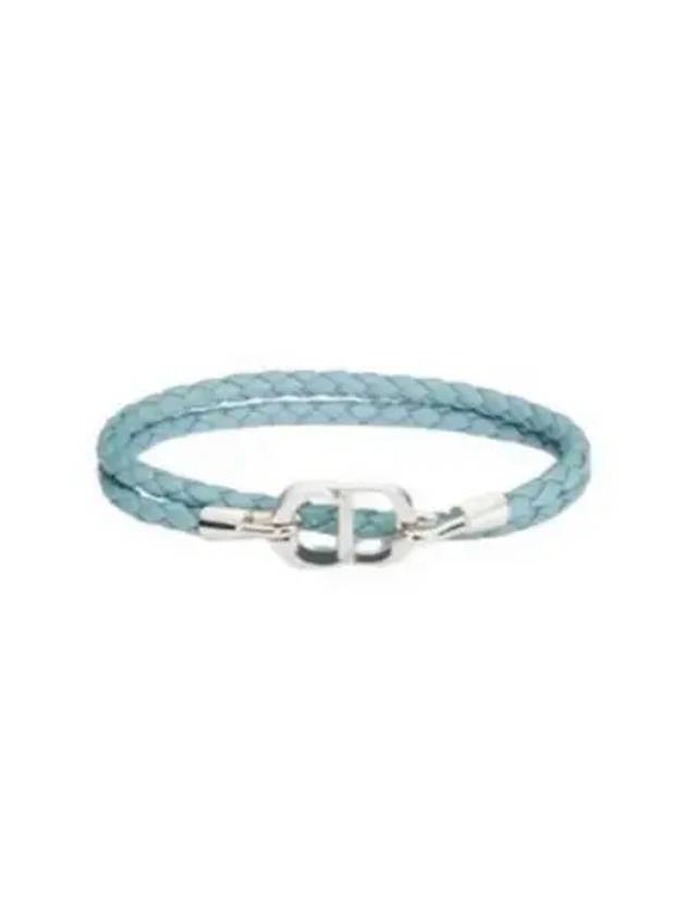 CD Icon Braided Leather Bracelet Blue - DIOR - BALAAN 2