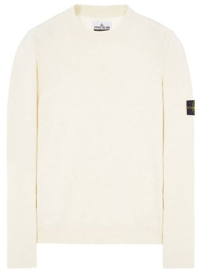 Wappen Patch Crew Neck Wool Knit Top White - STONE ISLAND - BALAAN 2