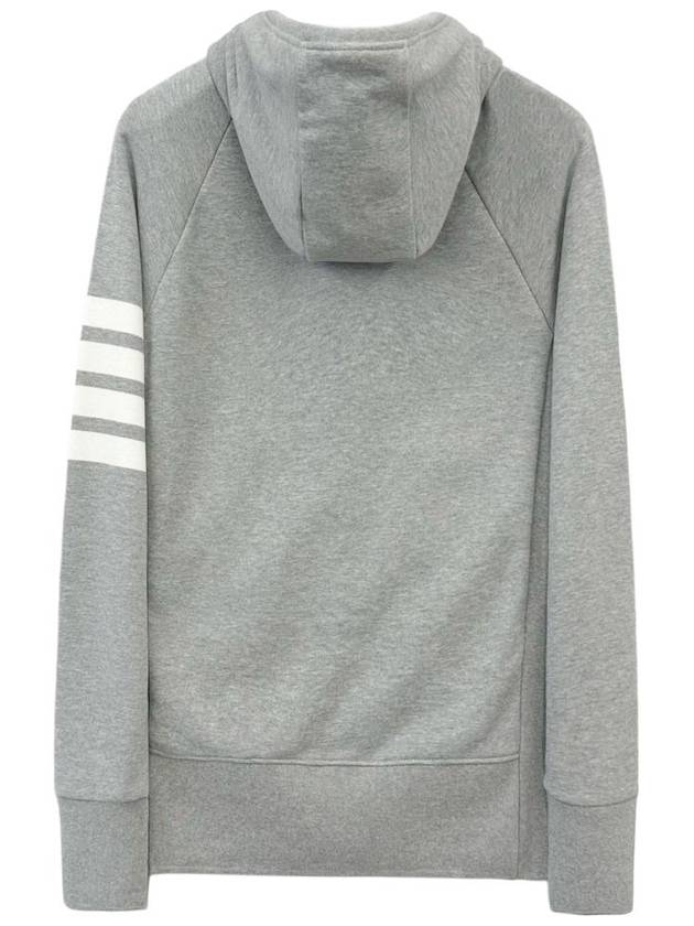 Engineered 4 Bar Diagonal Zip Up Hoodie Light Grey - THOM BROWNE - BALAAN 3