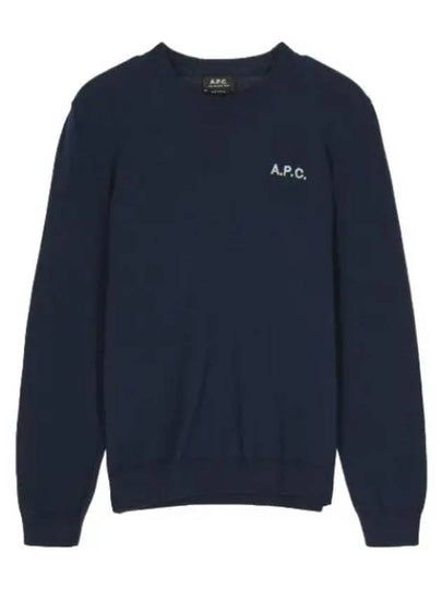 Embroidered Logo Knit Top Navy - A.P.C. - BALAAN 2