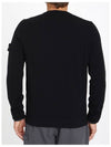 Logo Patch Crew Neck Knit Top Black - STONE ISLAND - BALAAN 4