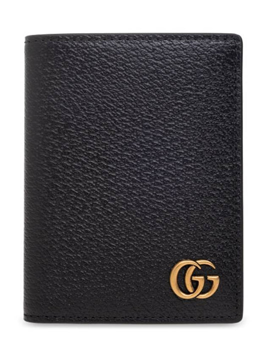 GG Marmont Leather Card Wallet Black - GUCCI - BALAAN 2