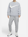 Logo Club Fleece Winterized Crew Neck Sweatshirt Grey - NIKE - BALAAN 2