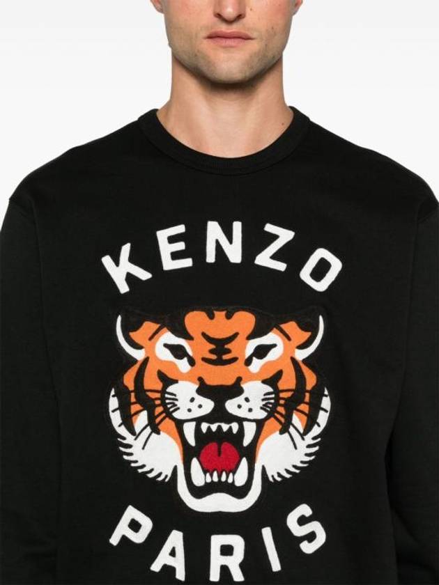 Lucky Tiger Embroidered Sweatshirt Black - KENZO - BALAAN 6