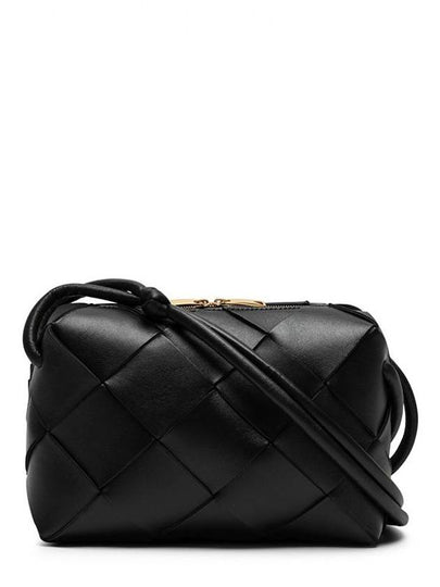 Cassette Intrecciato Small Cross Bag Black - BOTTEGA VENETA - BALAAN 2