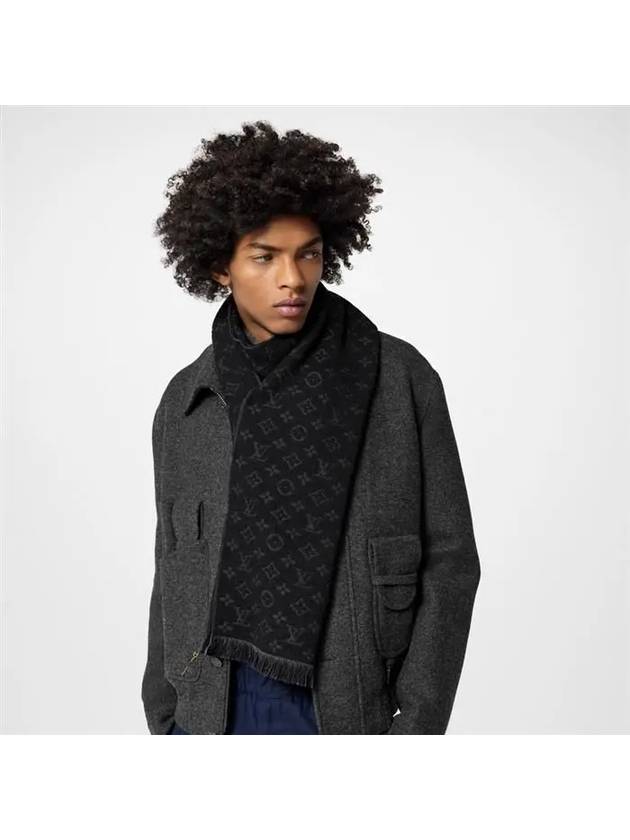 Monogram Classic Wool Scarf Black - LOUIS VUITTON - BALAAN 9