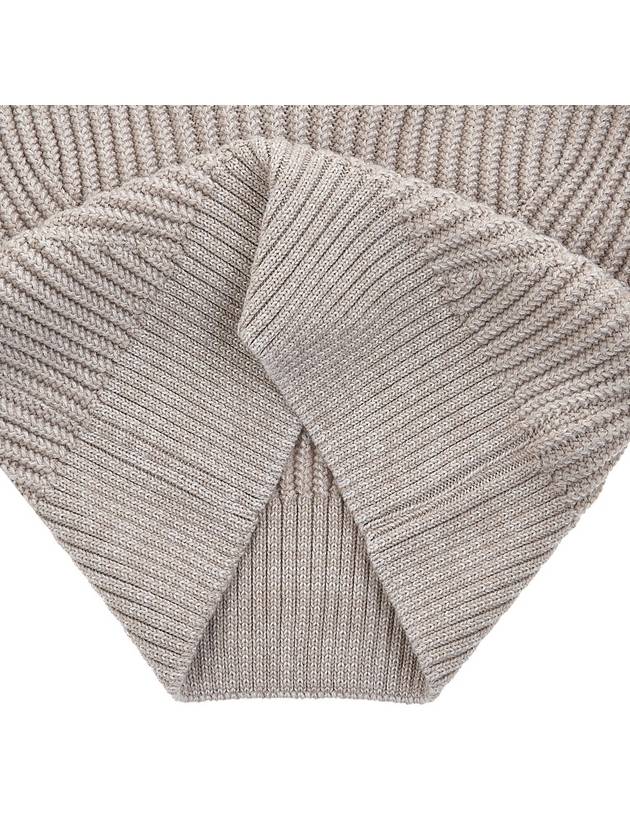 high neck virgin wool knit top beige - AMI - BALAAN.