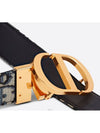 30 Montaigne Gold Hardware Jacquard Reversible Leather Belt Black Blue - DIOR - BALAAN 6