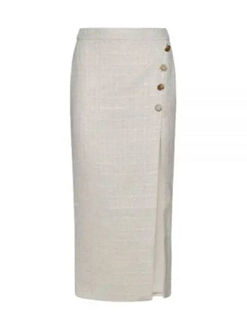 24 CREAM BOUCLE MIDI SKIRT RS24157MSKC - SELF PORTRAIT - BALAAN 1