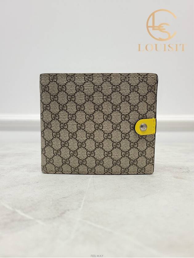 Used luxury goods Lewis It GG Supreme Canvas Seama two tone half wallet - GUCCI - BALAAN 1