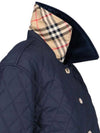 Corduroy Collar Quilted Jacket Navy - BURBERRY - BALAAN 6