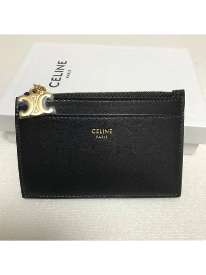 Shiny Calfskin Triope Zipper Card Wallet Black 10M083FRJ 38NO - CELINE - BALAAN 2