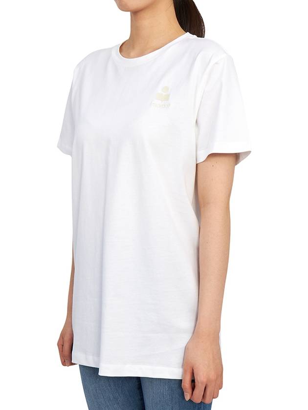 Aby Logo Short Sleeve T-Shirt White - ISABEL MARANT - BALAAN 3