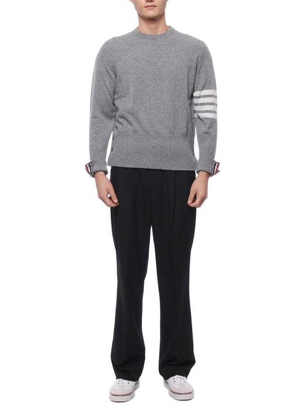 Diagonal Classic Cashmere Knit Top Light Grey - THOM BROWNE - BALAAN 4