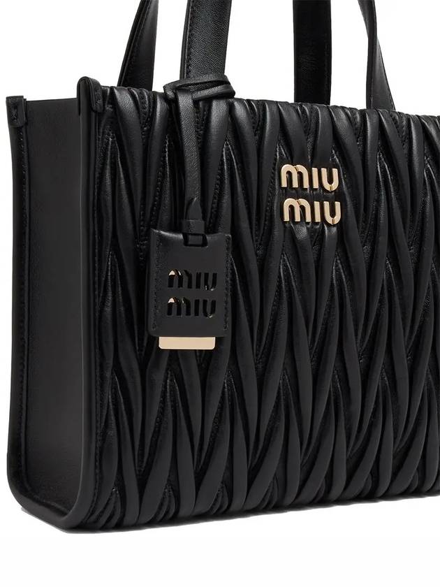 Matelasse Nappa Leather Tote Bag Black - MIU MIU - BALAAN 5