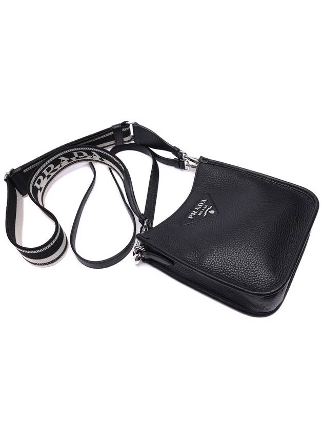 Leather Mini Shoulder Bag Black - PRADA - BALAAN 6