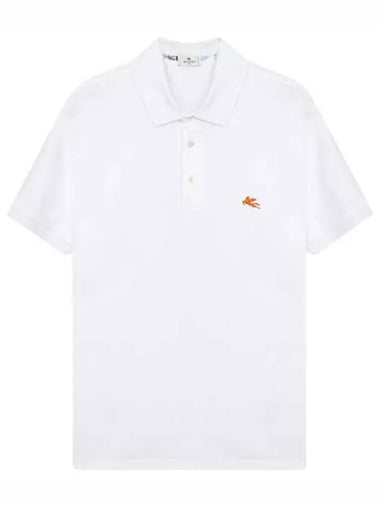 Pegaso logo embroidered short sleeve polo t shirt - ETRO - BALAAN 1