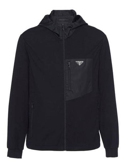 Triangle Logo Pocket Breasted Zip Up Jacket Black - PRADA - BALAAN 2