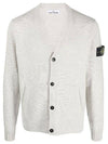 Men's Wappen Patch Button Cardigan Grey - STONE ISLAND - BALAAN 2