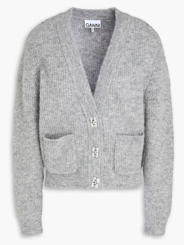 Soft Wool Cardigan Grey - GANNI - BALAAN 3