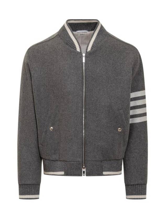 4 Bar Stripe Bomber Jacket Grey - THOM BROWNE - BALAAN 2