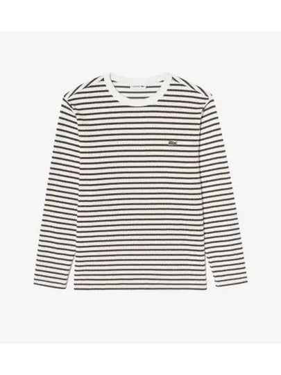 Men s long sleeve striped t shirt dark brown - LACOSTE - BALAAN 1