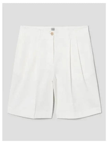 Women s relaxed fit twill shorts white domestic product - TOTEME - BALAAN 1