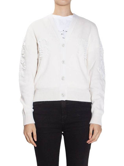 B Logo Cashmere Cardigan White - BARRIE - BALAAN 2