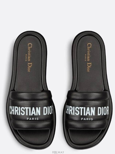 Every-D Embossed Lambskin Slippers Black - DIOR - BALAAN 2