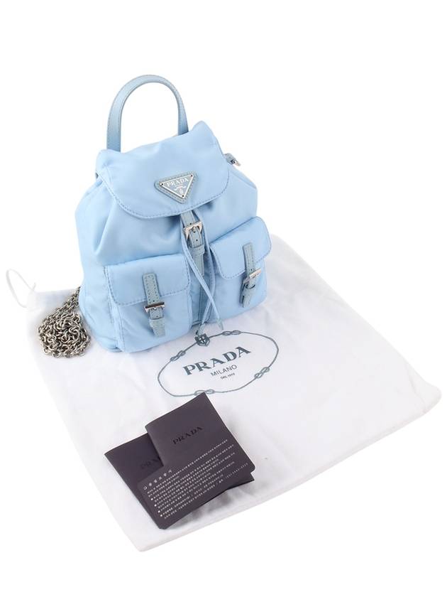 1BH029 Re Nylon Mini Backpack Chain Cross Bag 34081Y - PRADA - BALAAN 8