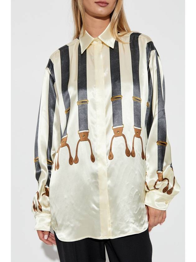 Moschino Striped Pattern Shirt, Women's, Cream - MOSCHINO - BALAAN 3