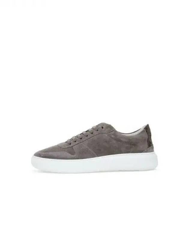 Men s Logo Patch Suede Sneakers Dark Gray 270227 - HERNO - BALAAN 1