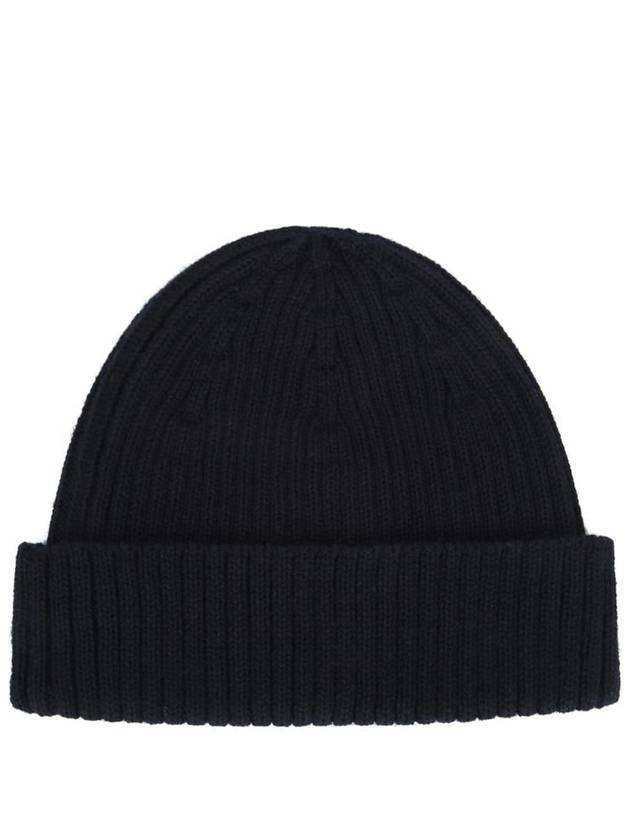 Wool Fox Head Beanie Navy Blue - MAISON KITSUNE - BALAAN 3