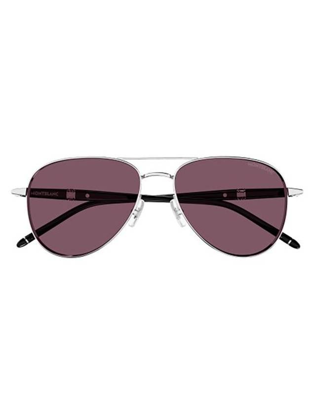 Sunglasses MB0345S 002 SILVER BLACK VIOLET - MONTBLANC - BALAAN 1