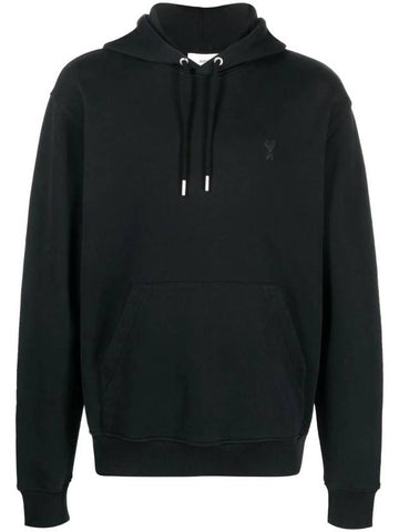 Mini Heart Logo Hoodie Black - AMI - BALAAN 1