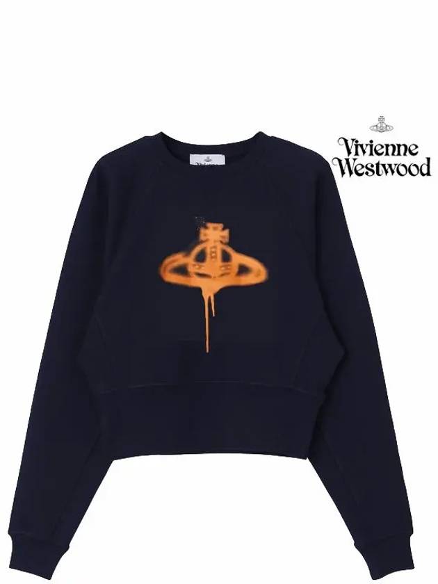 Spray ORB Logo Sweatshirt Navy - VIVIENNE WESTWOOD - BALAAN 3