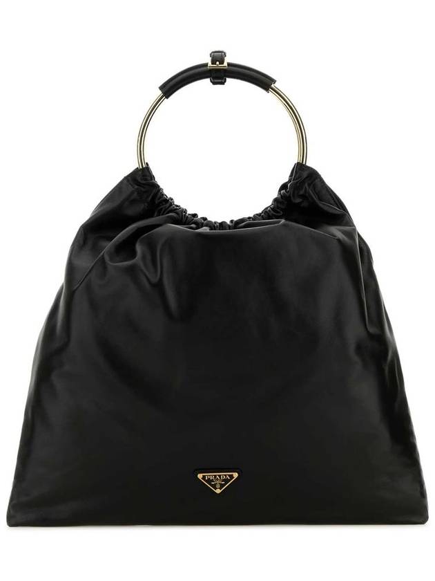 Logo Nappa Leather Tote Bag Black - PRADA - BALAAN 2