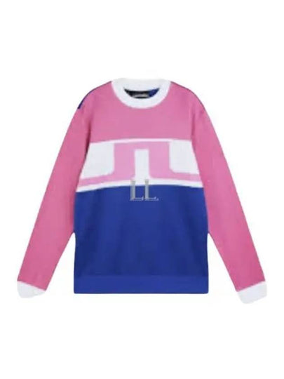 Jones Crew Neck Sweatshirt Blue Pink - J.LINDEBERG - BALAAN 2