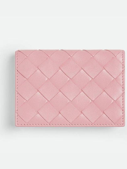 Intrecciato Flap Business Card Wallet Pink - BOTTEGA VENETA - BALAAN 2