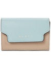 Saffiano Color Block Tri-Fold Half Wallet Blue - MARNI - BALAAN 2