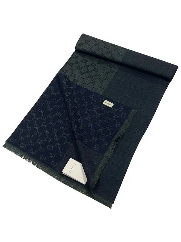 GG Microssima Two-Tone Wool Muffler Navy - GUCCI - BALAAN 2