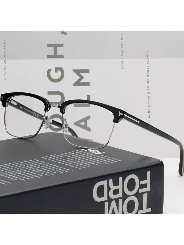 Eyewear Half Rim Eyeglasses Black Silver - TOM FORD - BALAAN 3