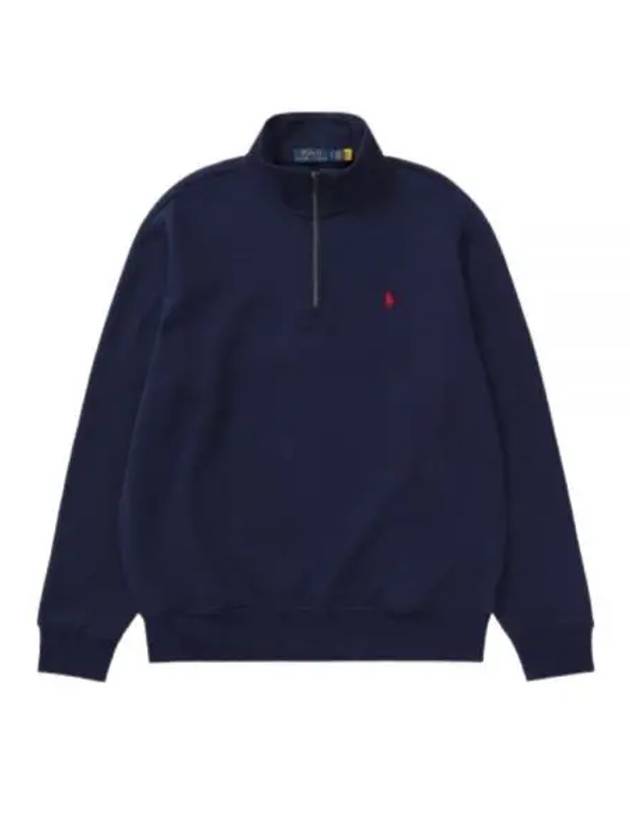 Embroidery Zipper High Neck Fleece Sweatshirt Navy - POLO RALPH LAUREN - BALAAN 2