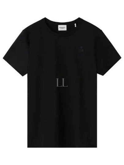 Aby Logo Short Sleeve T-Shirt Black - ISABEL MARANT - BALAAN 2