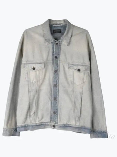 Oversized Washed Denim Jacket Blue - BALENCIAGA - BALAAN 2