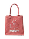 Yenky Embroidered Logo Large Shopper Tote Bag Pink - ISABEL MARANT - BALAAN 3